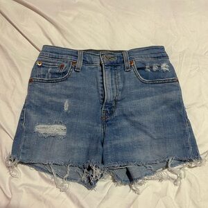 Levi's Light Blue Distressed Jean Shorts